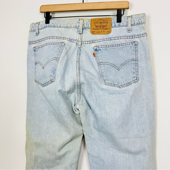 Vintage Levi's Light Wash 505 Orange Tab Straight Jeans 38W - Picture 7 of 8